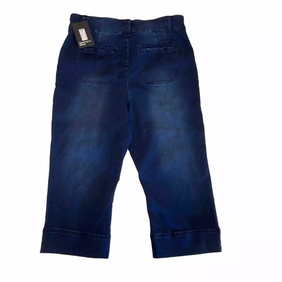 Rekucci Woman’s Secret Figure Denim Pull-On Easy Fit Shaping Jean Crop S… - Picture 2 of 13